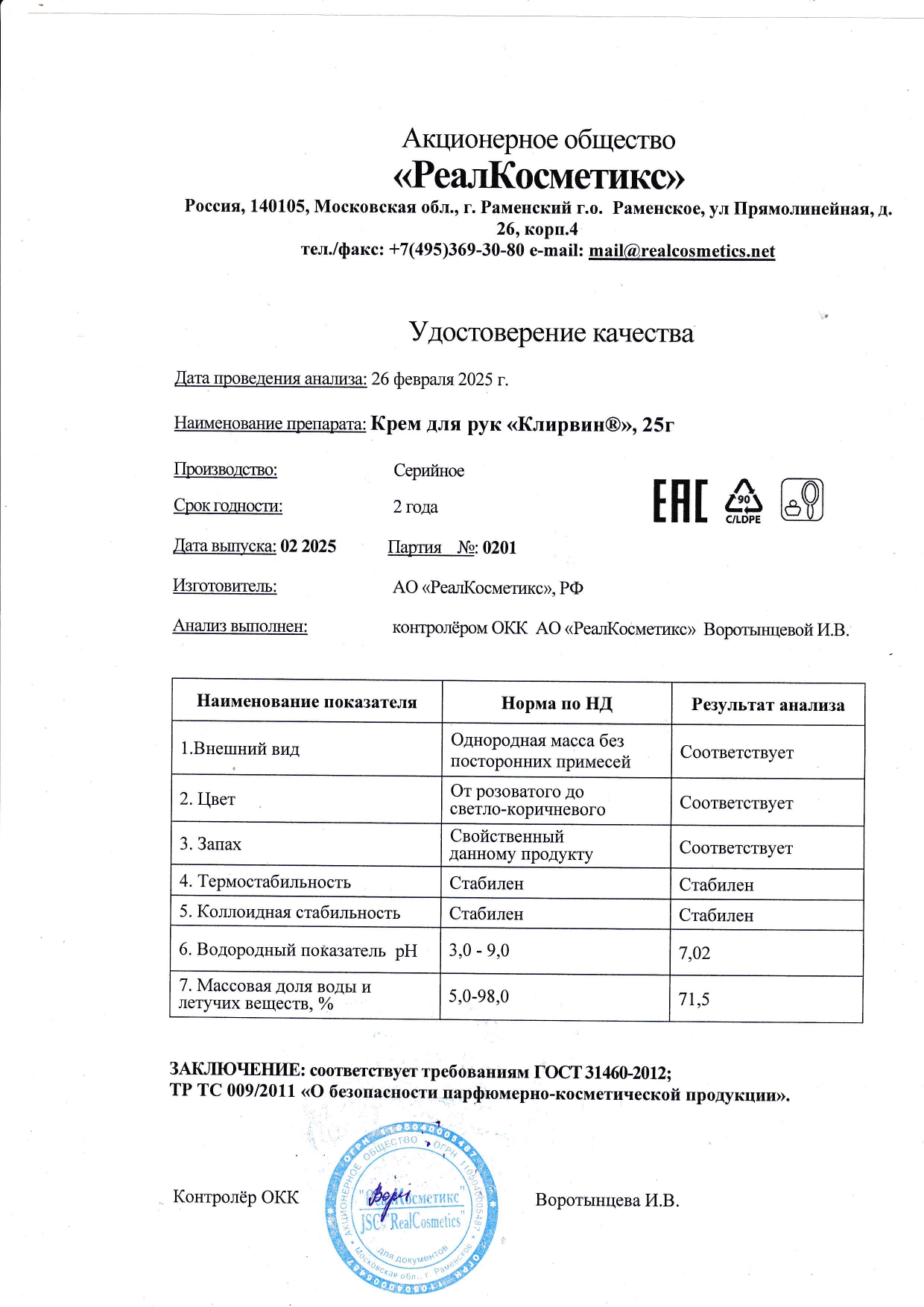 Паспорт №0220250201